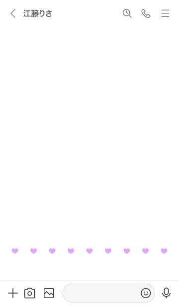 [LINE着せ替え] ねことハート(white&pastel purple)の画像3