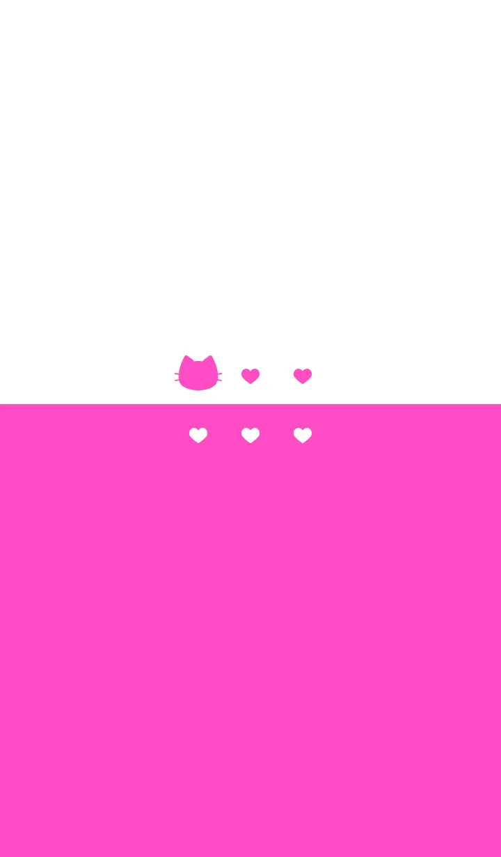 [LINE着せ替え] ねことハート(white&pink)の画像1