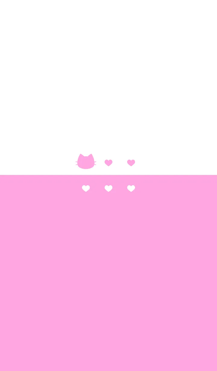 [LINE着せ替え] ねことハート(white&pastel pink)の画像1