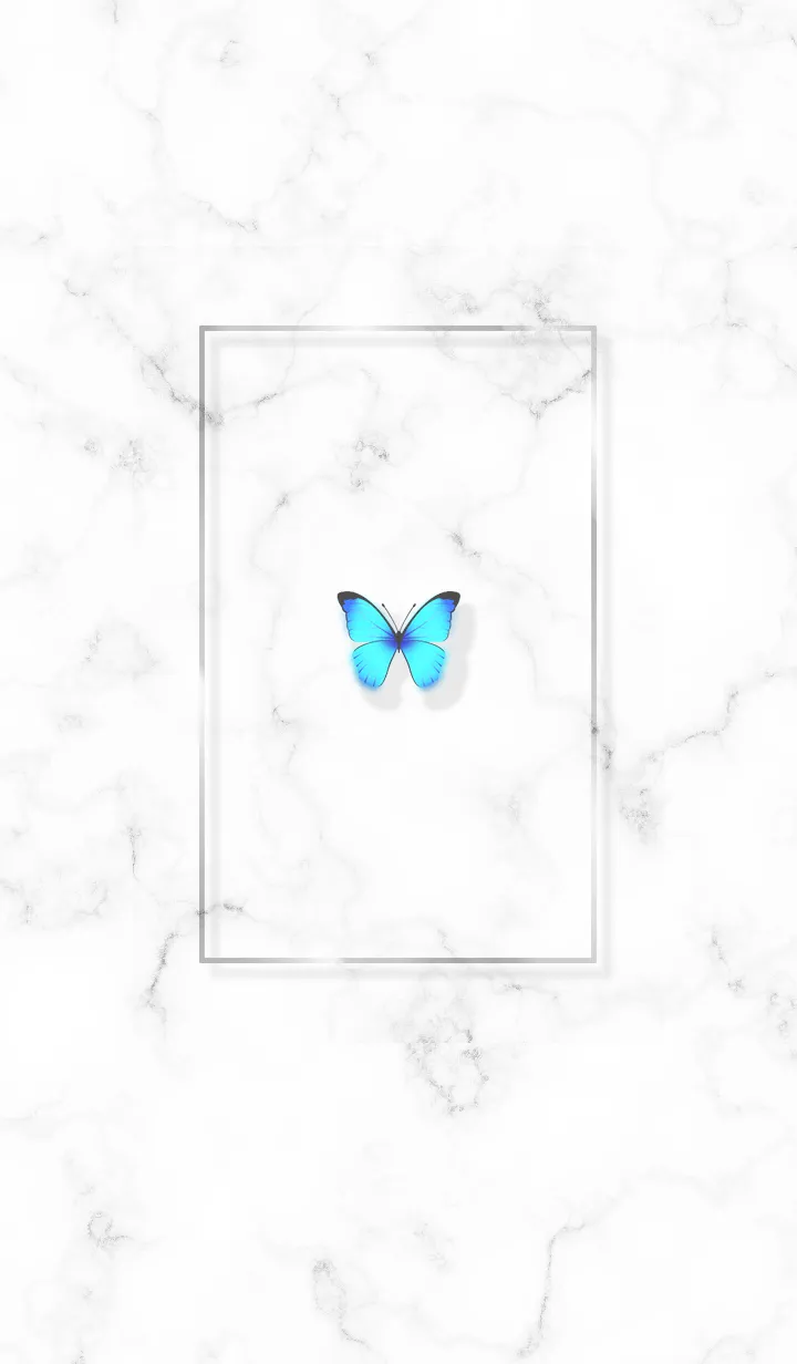 [LINE着せ替え] 青い蝶♦ホワイト01_1の画像1