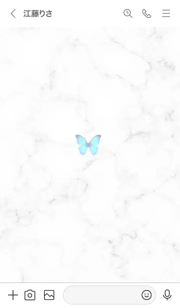 [LINE着せ替え] 青い蝶♦ホワイト01_1の画像3