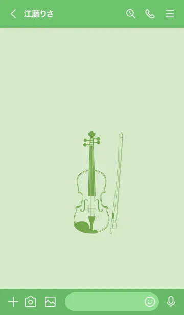 [LINE着せ替え] バイオリン 白緑の画像3