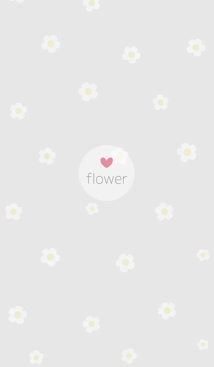 お花<ハート>グレー.の着せ替えメイン画像