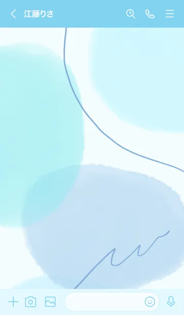 [LINE着せ替え] 涼しい水彩ブルー着せかえの画像3