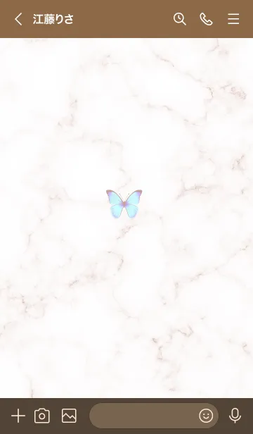 [LINE着せ替え] 青い蝶♦ピンクブラウン09_1の画像3