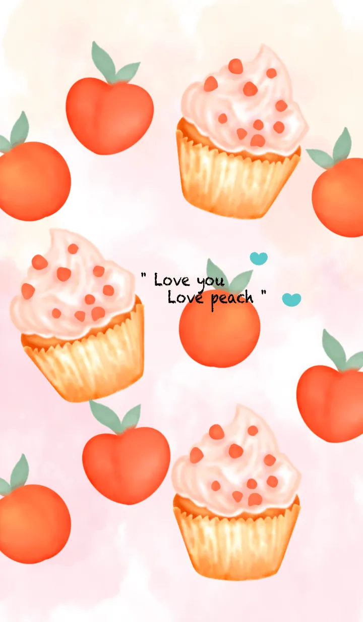 [LINE着せ替え] Let's eat peach cupcake 13の画像1