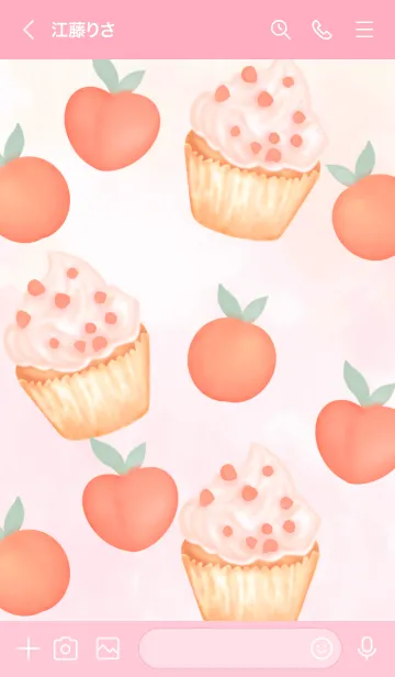 [LINE着せ替え] Let's eat peach cupcake 13の画像3
