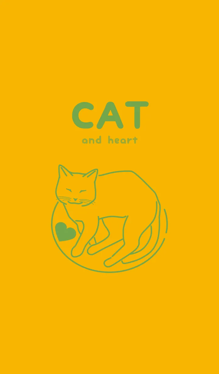 [LINE着せ替え] ネコとハート yamabukiiroの画像1