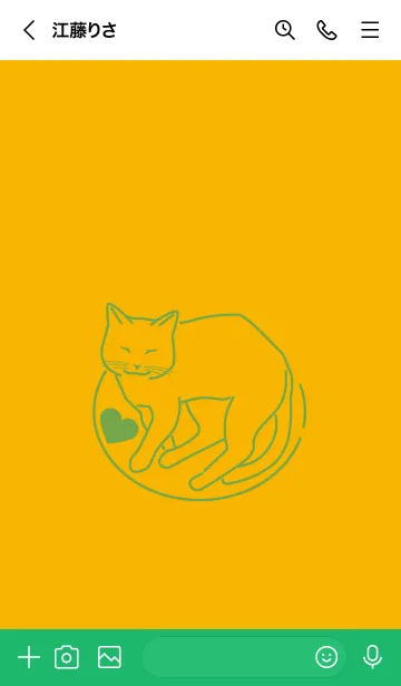 [LINE着せ替え] ネコとハート yamabukiiroの画像3