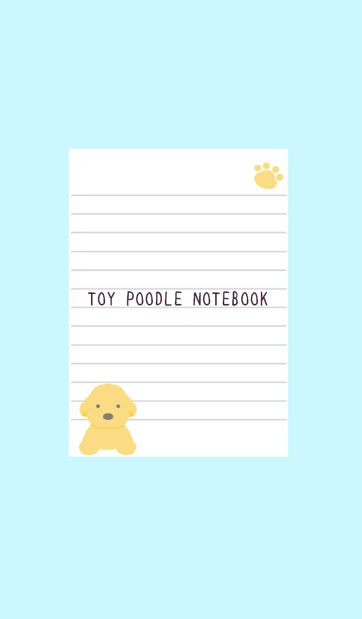 [LINE着せ替え] トイプードルのノート/ライトブルーの画像1