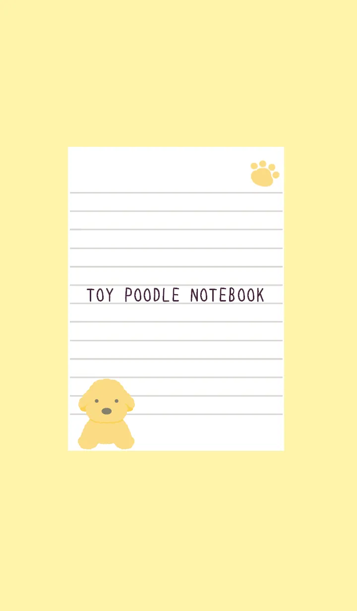 [LINE着せ替え] トイプードルのノート/ライトイエローの画像1