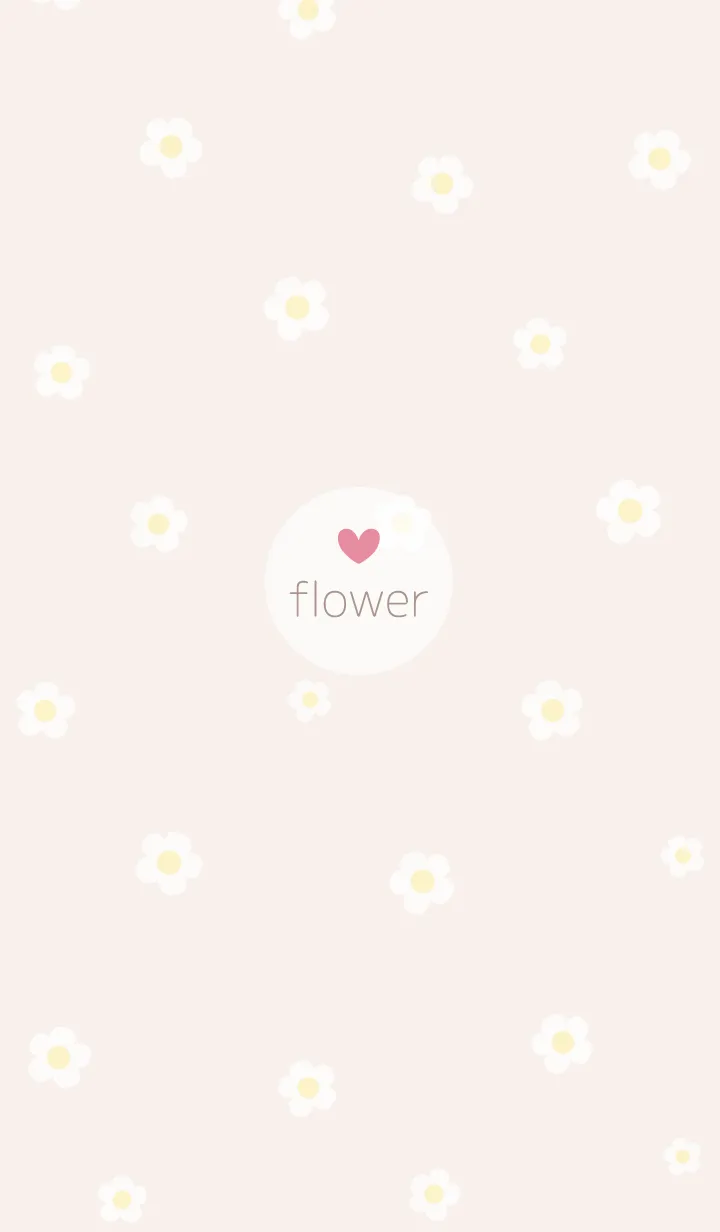 [LINE着せ替え] お花<ハート>ベージュ.の画像1
