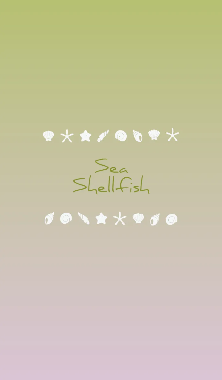 [LINE着せ替え] 黄緑 : 海と貝殻の画像1