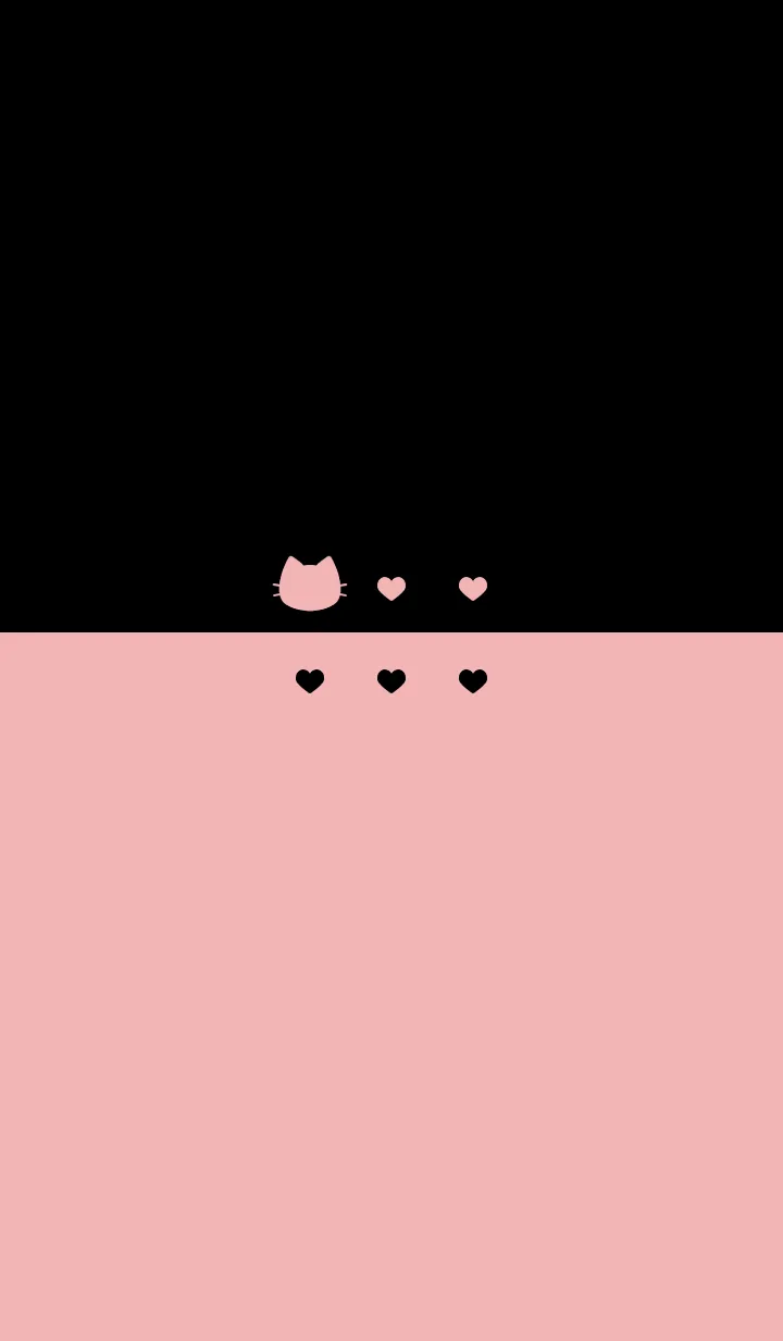 [LINE着せ替え] ねことハート(black&pastel:01)の画像1