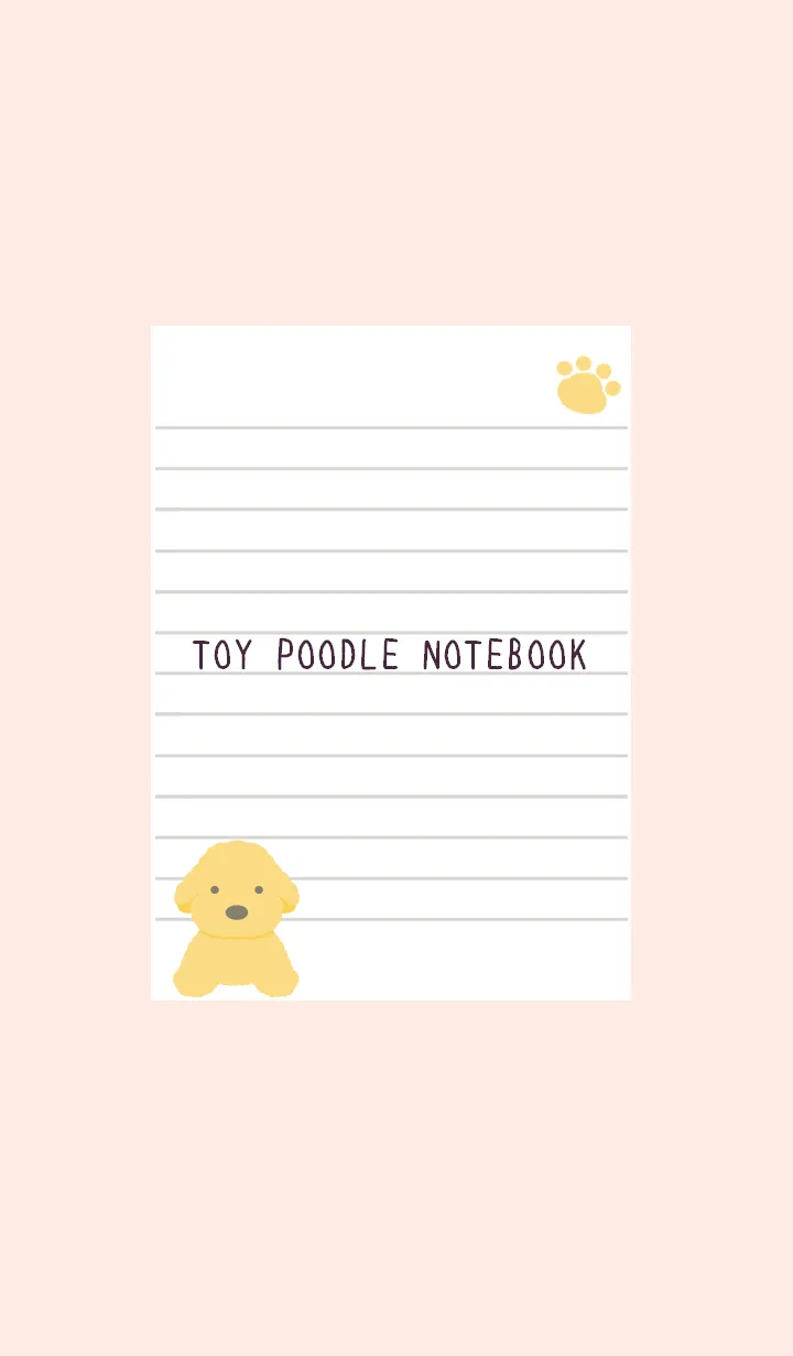 [LINE着せ替え] トイプードルのノート/ピンクベージュの画像1