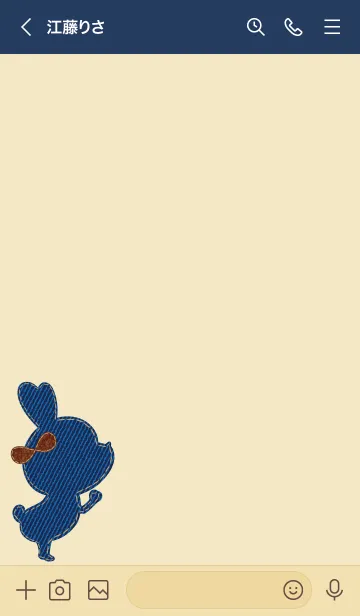 [LINE着せ替え] denim patch rabbit girl 2の画像3