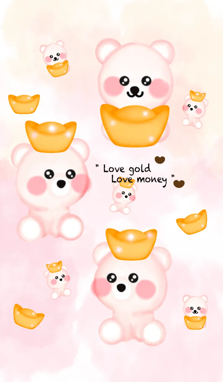 [LINE着せ替え] Happy bear Happy rich :)の画像1