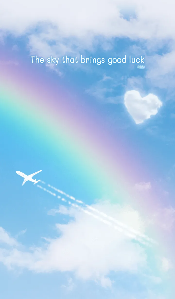 [LINE着せ替え] 幸運を呼ぶ✨ひこうき雲と虹の画像1
