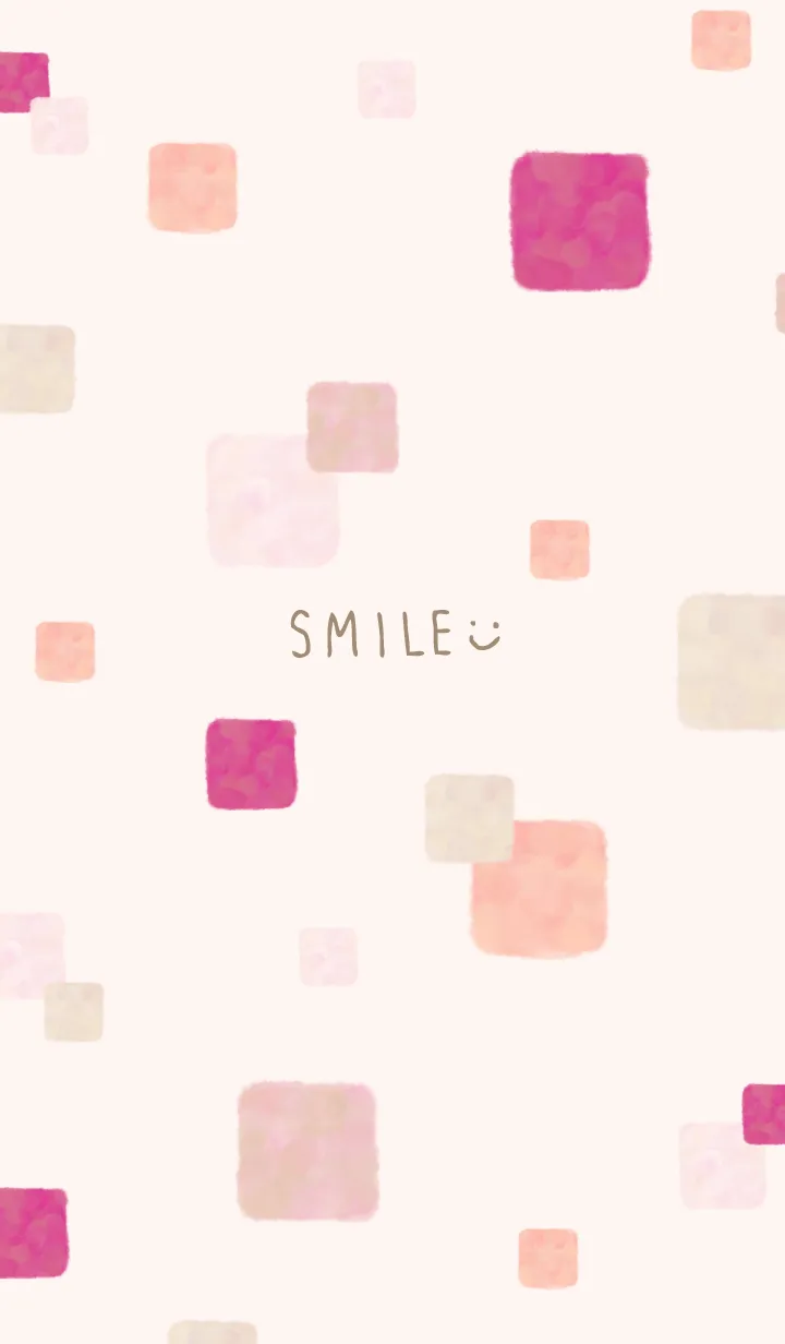 [LINE着せ替え] 水彩 ピンク 四角21の画像1