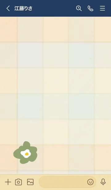 [LINE着せ替え] チェック柄 北欧風花12の画像3