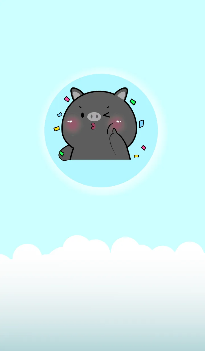 [LINE着せ替え] Simple So Lovely Black Pig Theme (JP)の画像1