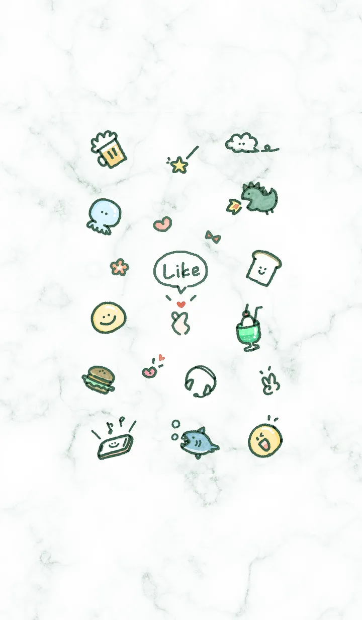 [LINE着せ替え] シンプルなアイコン8♬ブルーグリーン06_1の画像1