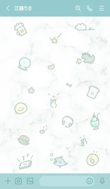 [LINE着せ替え] シンプルなアイコン8♬ブルーグリーン06_1の画像3