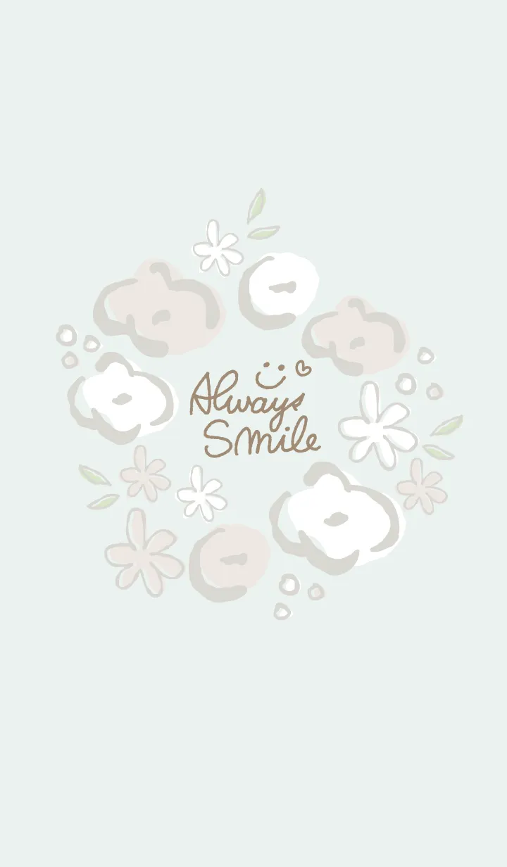 [LINE着せ替え] 手書きお花リース グリーン3の画像1