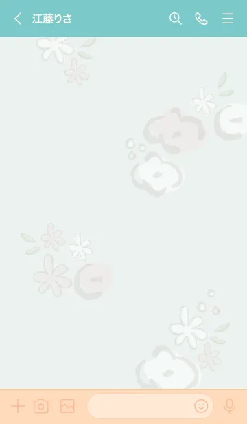 [LINE着せ替え] 手書きお花リース グリーン3の画像3