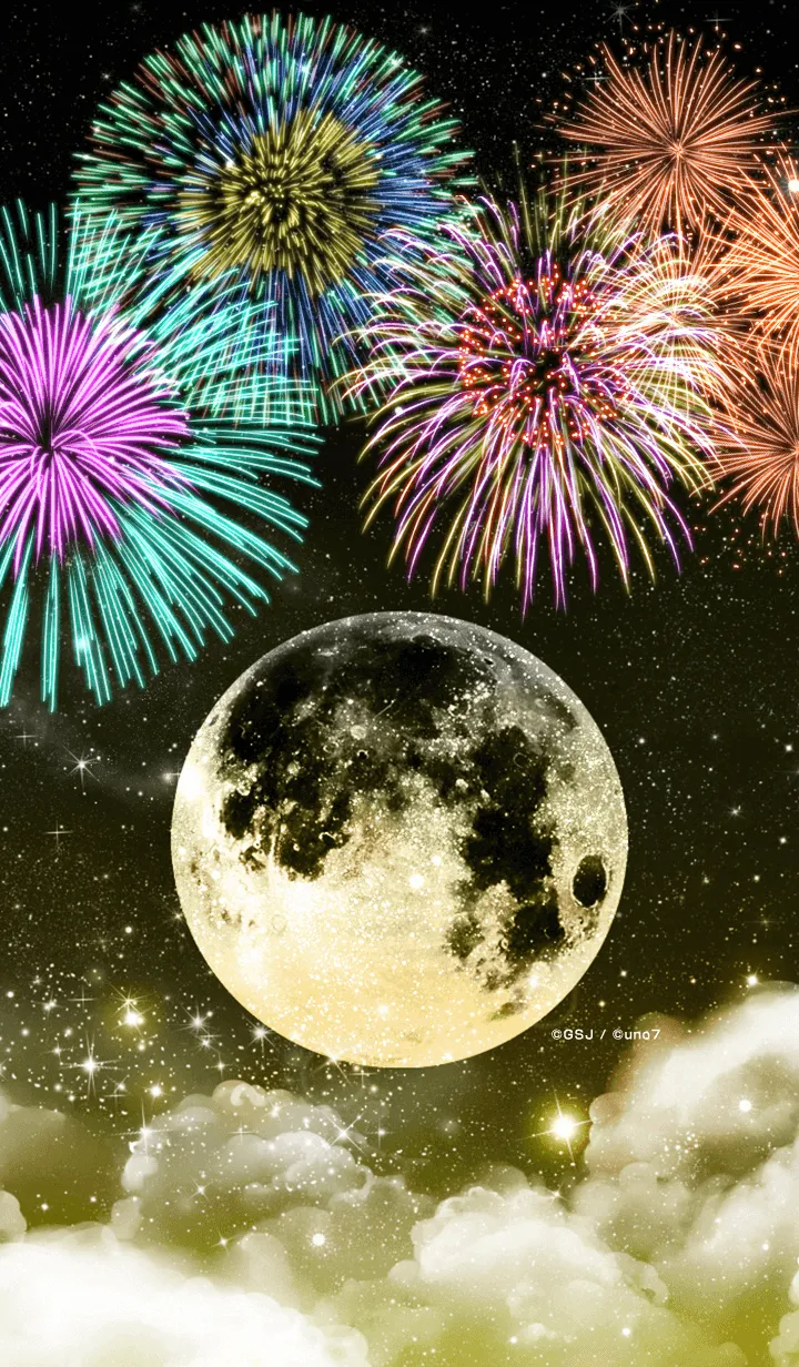 ≪金運UP≫ 満月と花火の着せかえ✨の着せ替えメイン画像