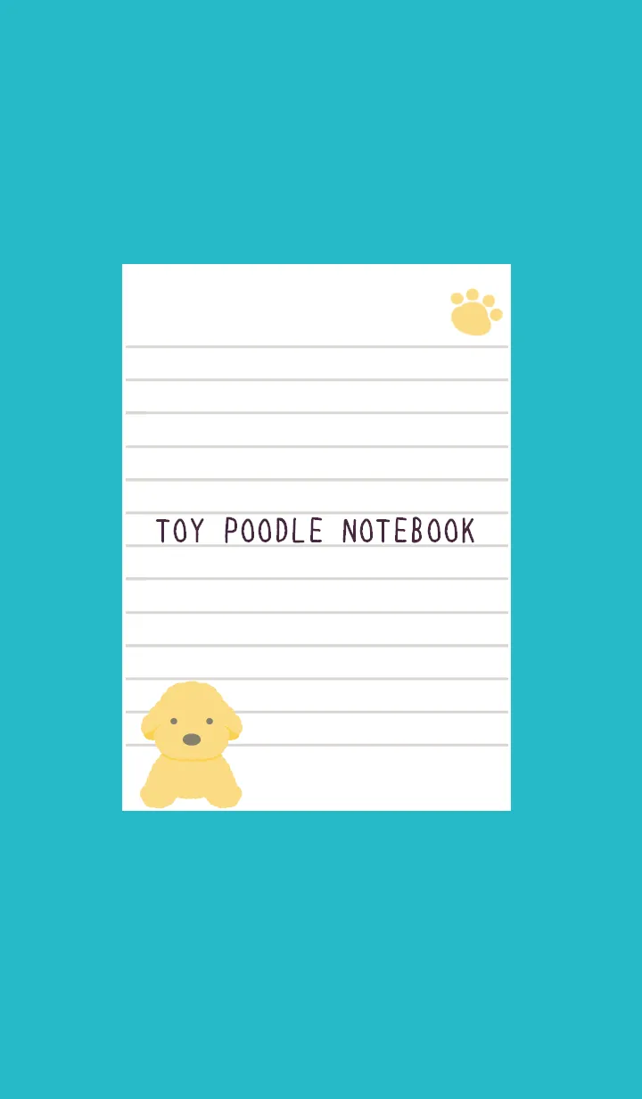 [LINE着せ替え] トイプードルのノート/ターコイズブルーの画像1