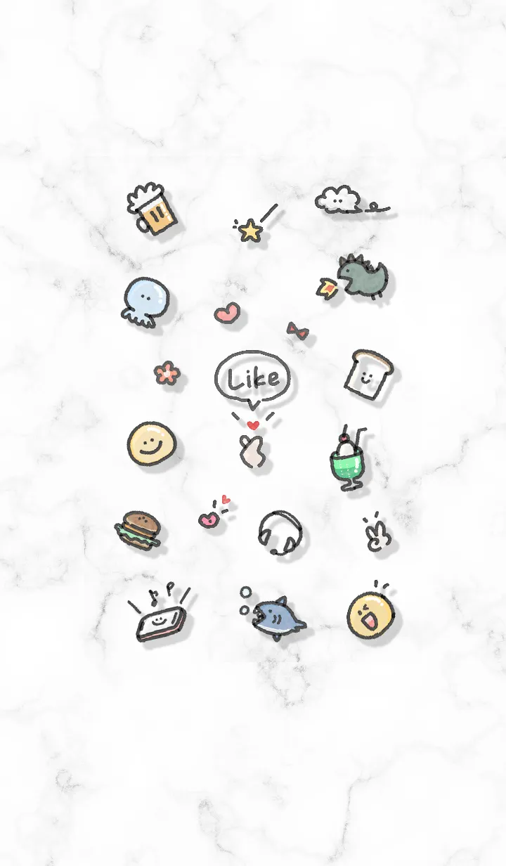 [LINE着せ替え] シンプルアイコン9♬ホワイト01_1の画像1