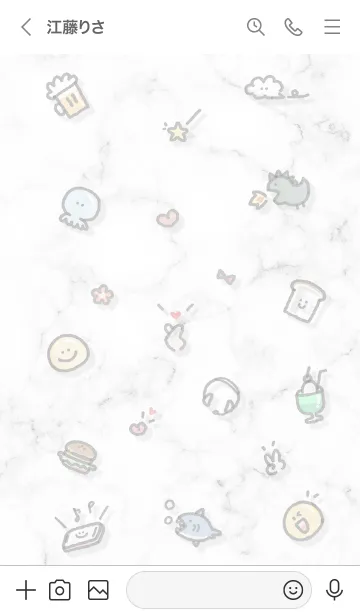 [LINE着せ替え] シンプルアイコン9♬ホワイト01_1の画像3