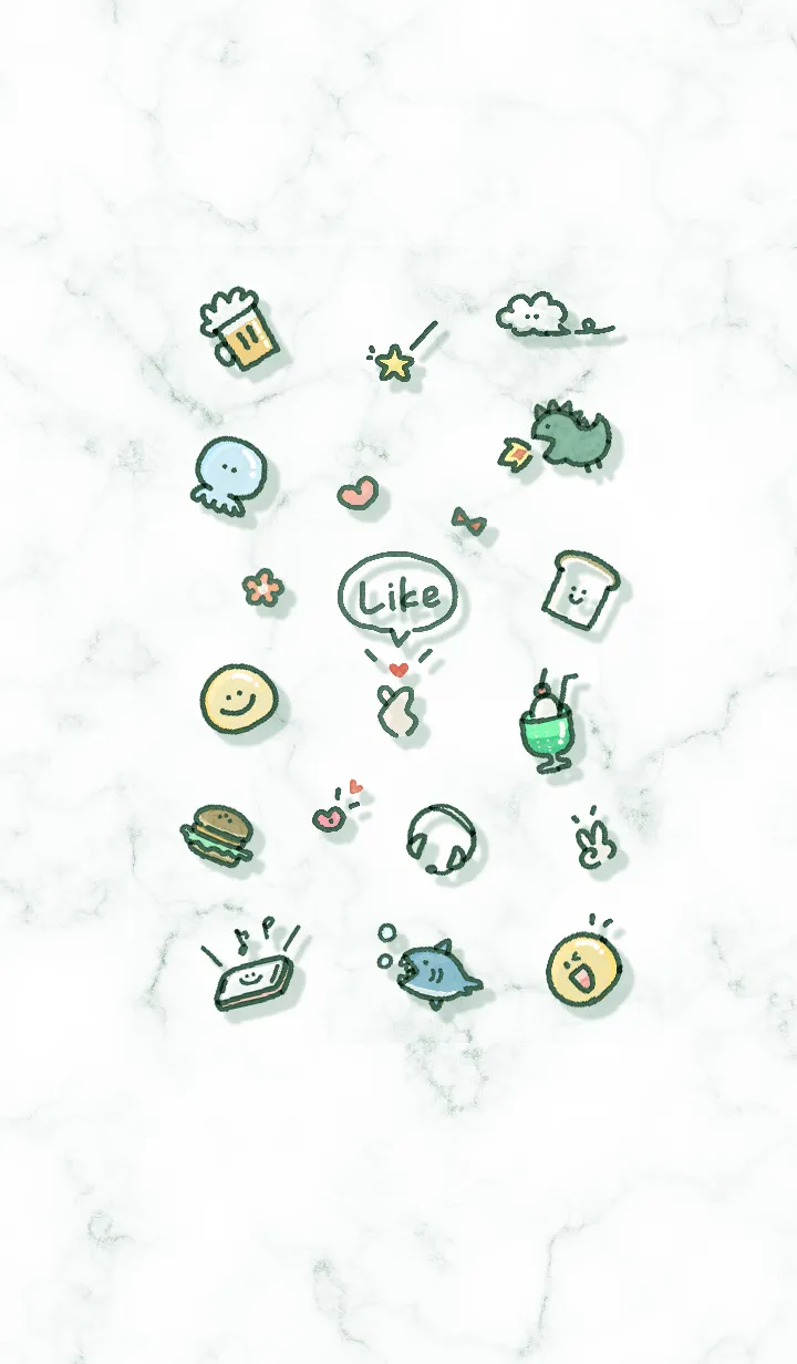 [LINE着せ替え] シンプルアイコン9♬ブルーグリーン06_1の画像1