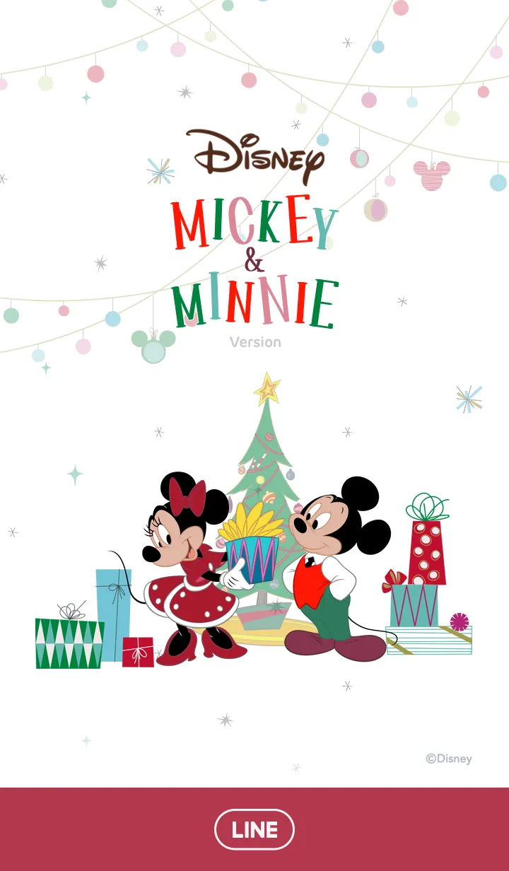 [LINE着せ替え] ミッキー＆ミニー（シンプルクリスマス）の画像1