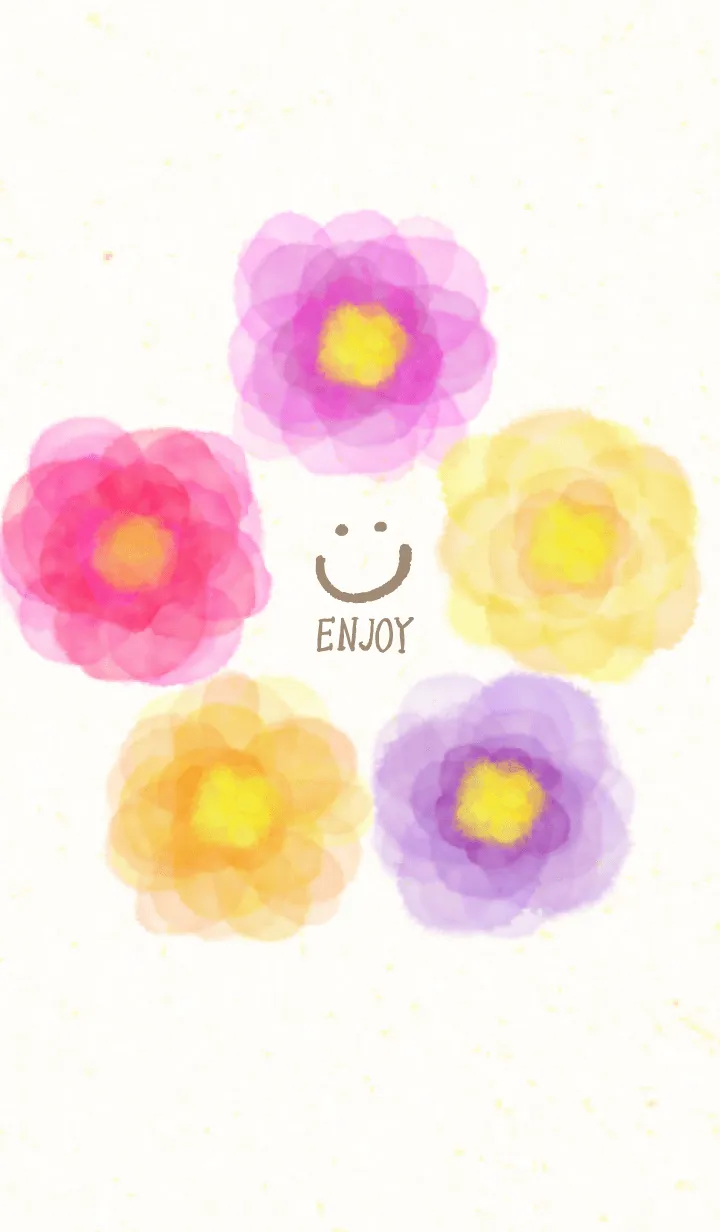 [LINE着せ替え] 水彩 花 赤系10の画像1