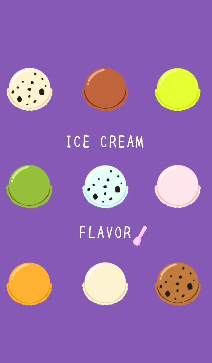 [LINE着せ替え] アイスクリームフレーバー/紫色/黄色の画像1