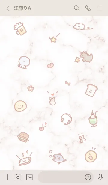 [LINE着せ替え] シンプルなアイコン8♬ピンクブラウン09_1の画像3