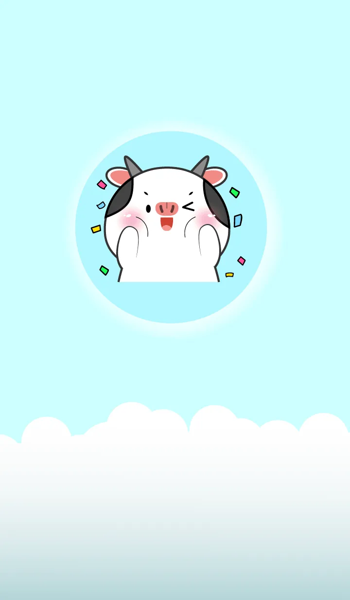 [LINE着せ替え] Simple So Lovely Cow Theme (JP)の画像1