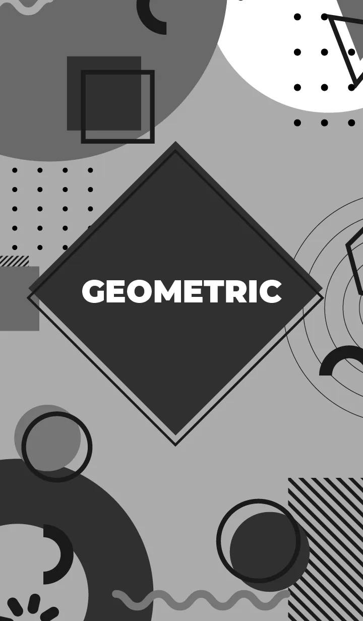 [LINE着せ替え] Fun Geometric Black & Grayの画像1