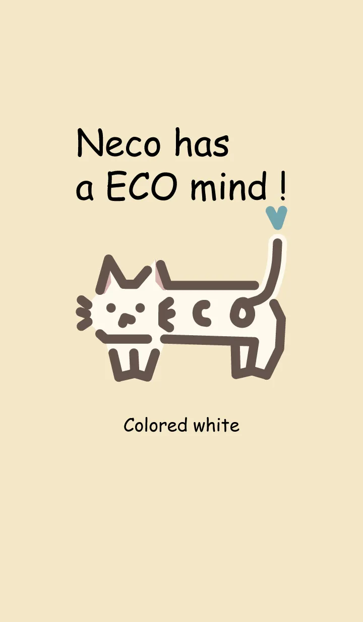 [LINE着せ替え] Neco has a ECO mind ！_色付き_白の画像1