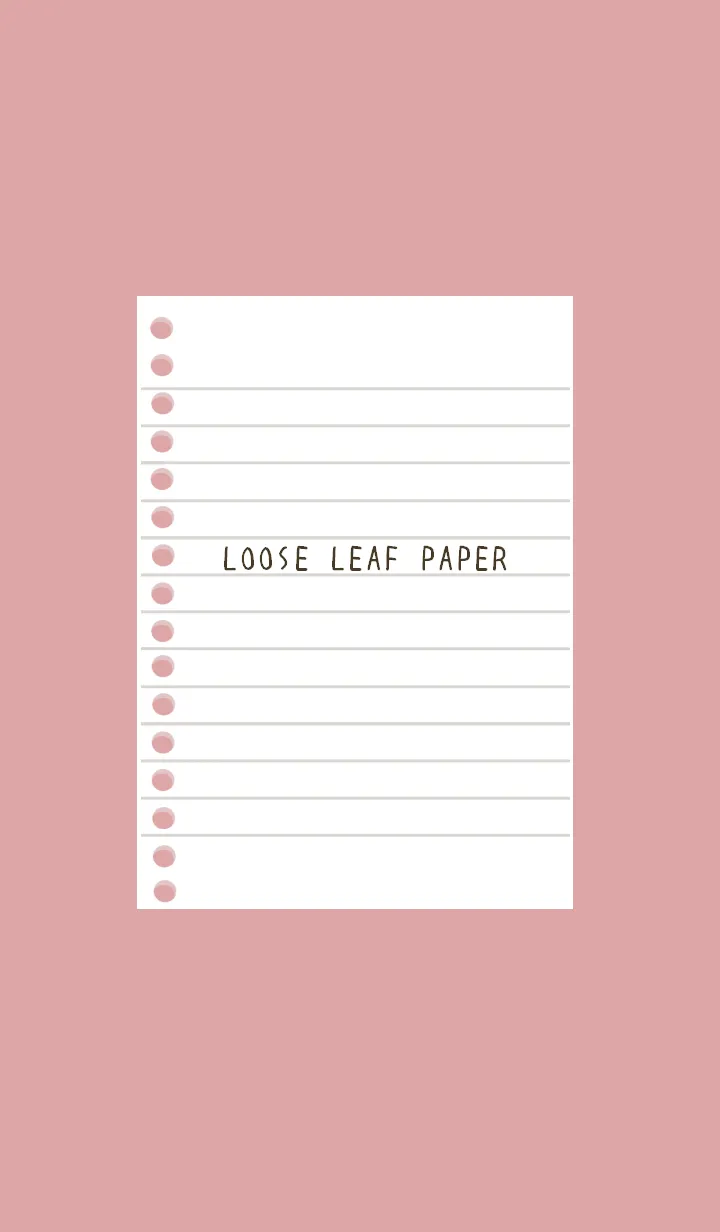 [LINE着せ替え] ルーズリーフの着せかえ/くすみピンクの画像1