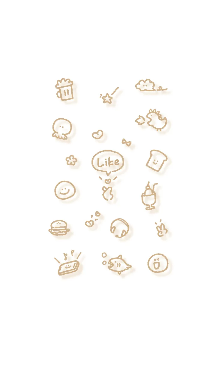 [LINE着せ替え] シンプルアイコン12♬ベージュ05_1の画像1