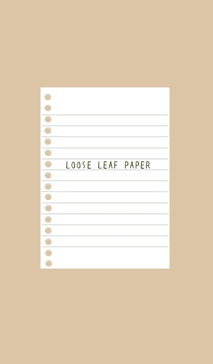 [LINE着せ替え] ルーズリーフの着せかえ/ベージュブラウンの画像1