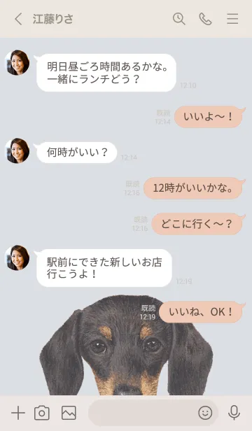 [LINE着せ替え] ICON DOG - ダックスフンド - PASTEL BL/01の画像4