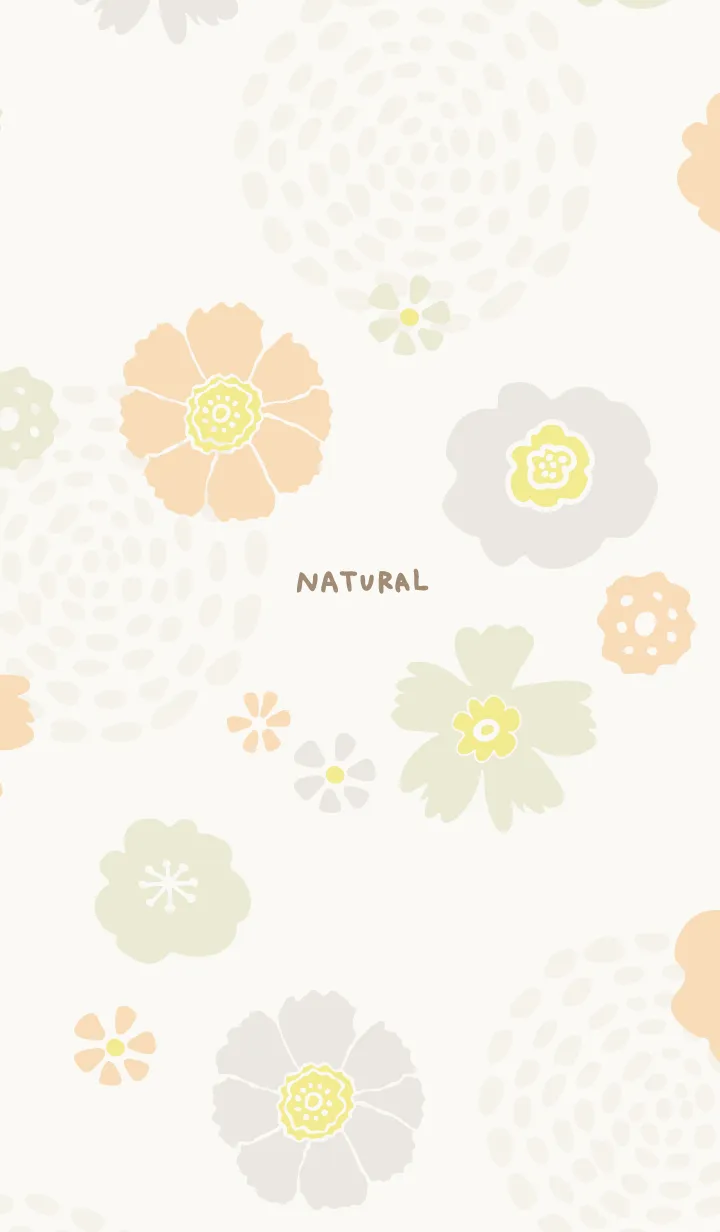 [LINE着せ替え] ナチュラル 花と渦巻き11の画像1