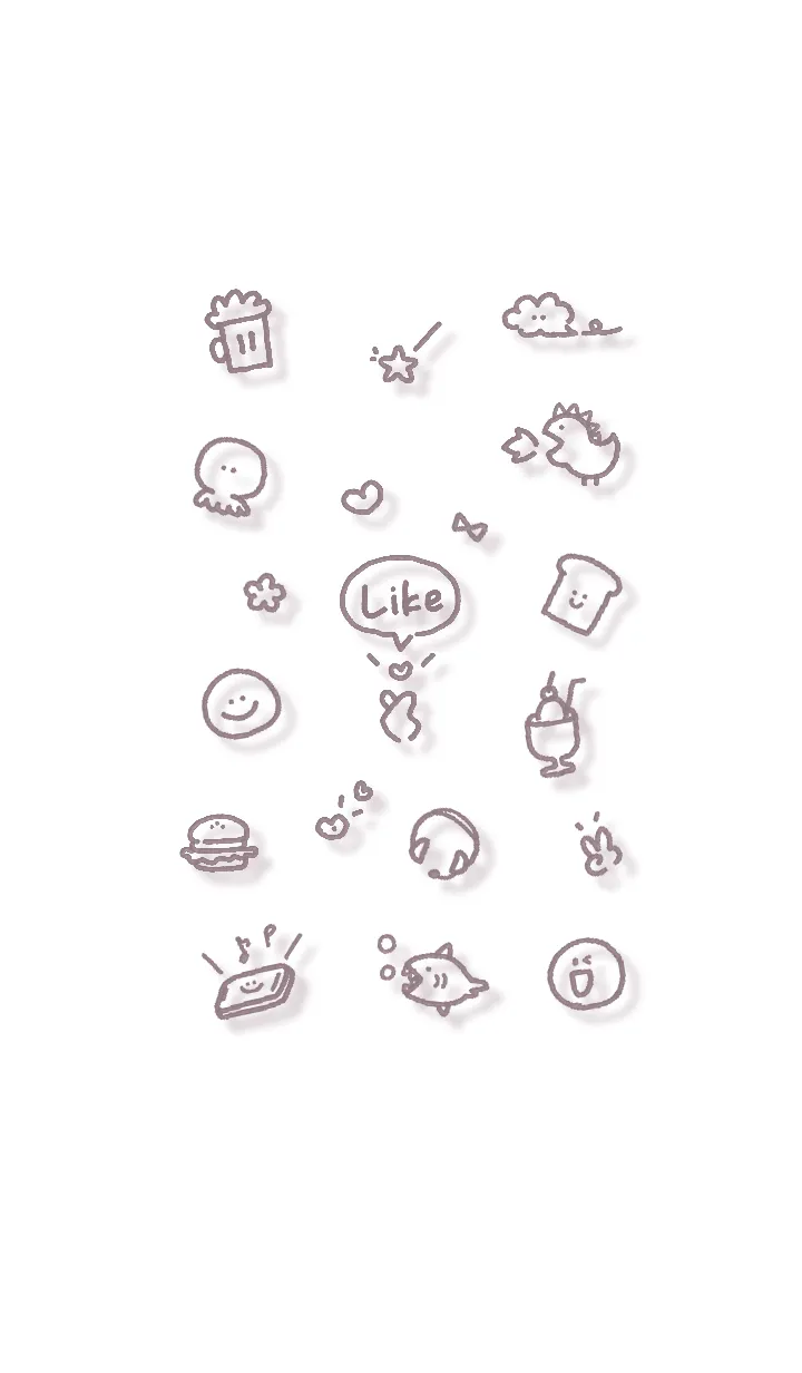 [LINE着せ替え] シンプルアイコン12♬グレージュ03_1の画像1