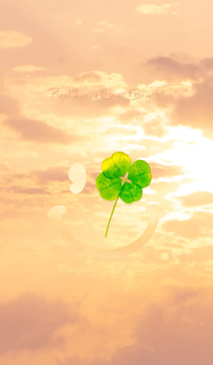 [LINE着せ替え] 本物ラッキークローバー #ベージュ49の画像1