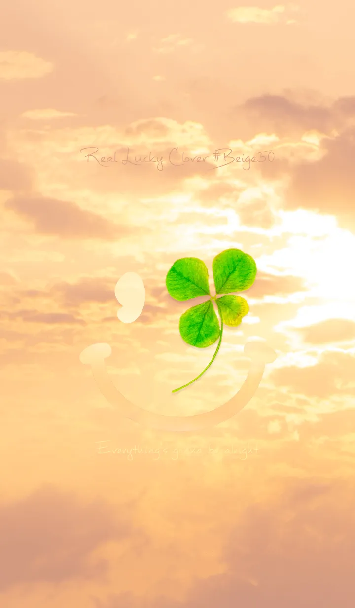 [LINE着せ替え] 本物ラッキークローバー #ベージュ50の画像1