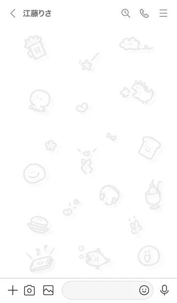 [LINE着せ替え] シンプルアイコン12♬ホワイト01_1の画像3